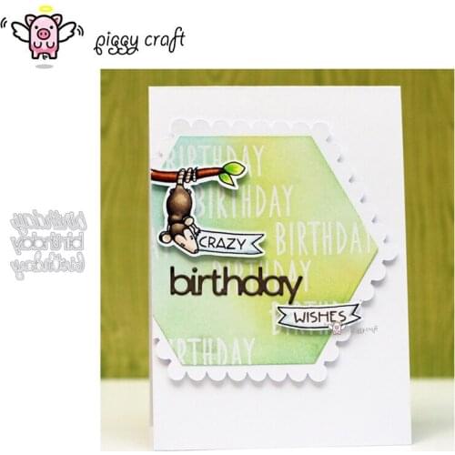 Piggy Craft metal cutting dies cut die mold Three birthday letters Scrapbook paper craft knife mould blade punch stencils dies