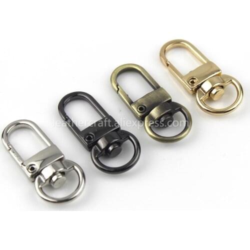 Metal Swivel Eye Snap Hook Trigger Lobster Clasps Clips for Leather Craft Bag Strap Belt Webbing Keychain