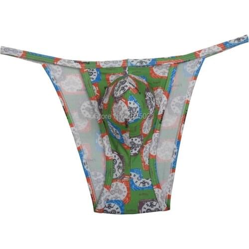 Sexy Mens String Side Bulge Pouch Brazilian Brief Thongs Mens Bikini Briefs Thong Bikini Men Gay Underwear