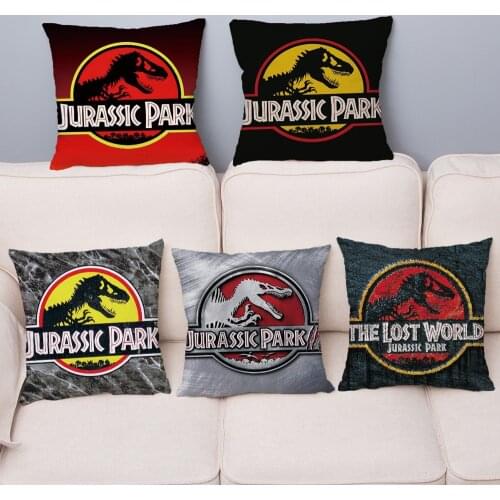 Jurassic Park Dinosaur Print Throw Pillow Cover Super Soft Plush Cushion Cover 45*45 Pillowcase Sofa Home Decor Cushion Covers