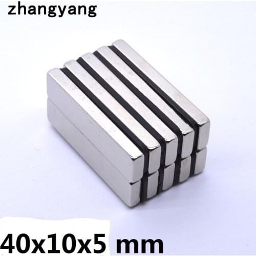 1/5/10/20/50Pcs 40x10x5 mm Neodymium Magnet 40mm x 10mm x 5mm N35 NdFeB Block Super Powerful Strong Permanent Magnetic imanes