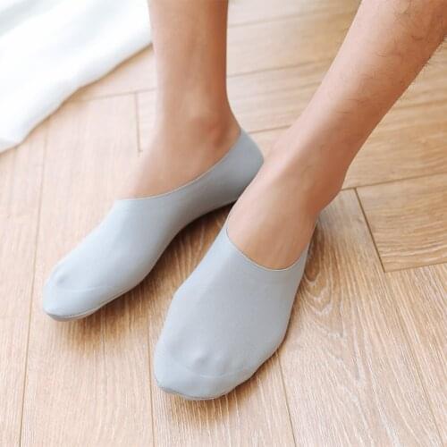 Ice silk mens boat socks deep mouth ice silk anti slip sports socks summer mens solid color invisible boat socks