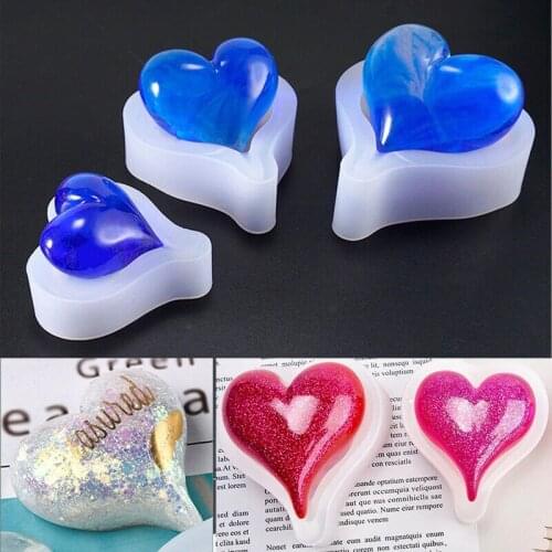 1 pc New Heart Silicone Jewelry Mould Crystal Epoxy Resin Craft Drop Glue Tool For Making Pendant Agate Necklace Handmade Resin