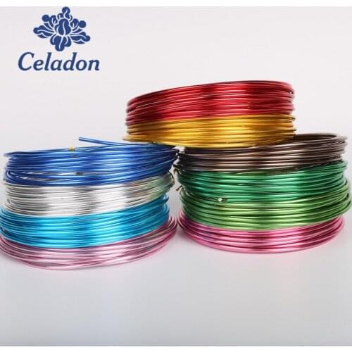 New Arrvial 1.5mm 5m 15 gauge Multicolor Round Aluminum Wire Soft Metal Floristry Wire For DIY Jewelry Findings & Craft Making