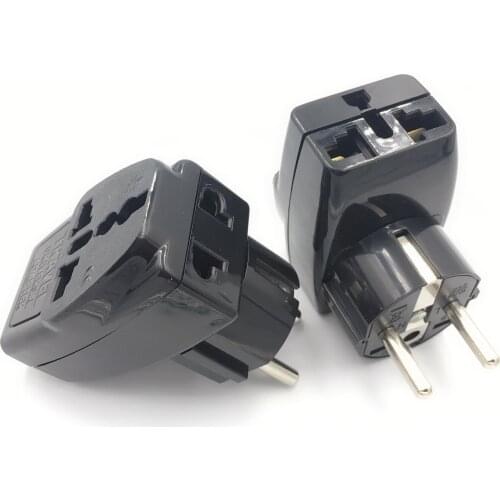 Wholesale CE 250v 16a India US UK AU swiss to eu Grounded Universal 2 in 1 Russia Germany french Schuko Plug Adapter Type E/F