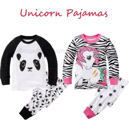 Cotton Toddler Infant Baby Girls Unicorn Pajamas Sets Children Clothing Sets For 2 3 4 5 6 7 8 Years Boys Girls Pyajamas Sets