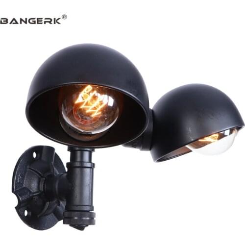 Industrial Iron Water Pipe LED Wall Lamp Vintage Edison Sconce Wall Lamps Double Loft Decor Wall Light Home Lighting Fixtures