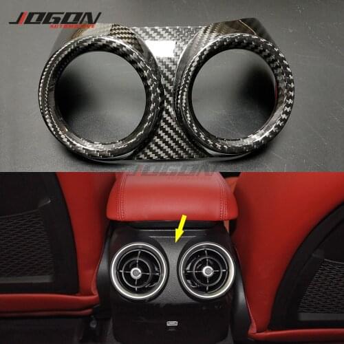 Real Carbon Fiber For Alfa Romeo Giulia 952 2017 - 2020 Car Interior Armrest Rear Seat Air Condition AC Vent Cover Trim Molding