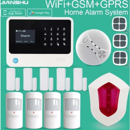 The Best Selling Home Security GSM WIFI GPRS Alarm System Support 100 Wireless Zones 8 Wired Zones Smart Home Alarm System