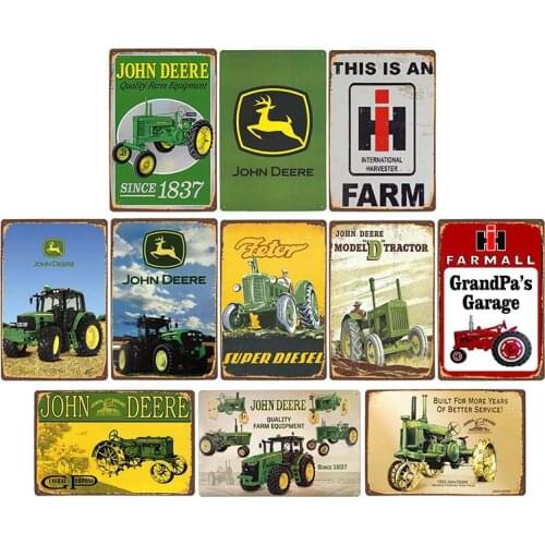 Farm Tractors Metal Tin Signs Vintage International Harvester Poster Retro Garage Farm Decoration Home Decor 20x30cm