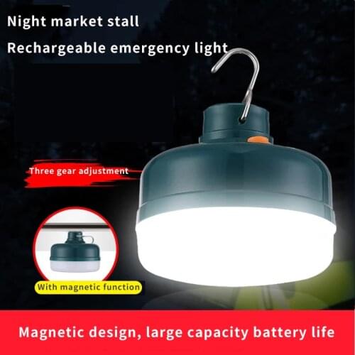 LED Rechargeable Light Bulb Magnetic Stall Bulb Stall Night Market Light Outdoor Camping Power Outage Lighting Emergency Light