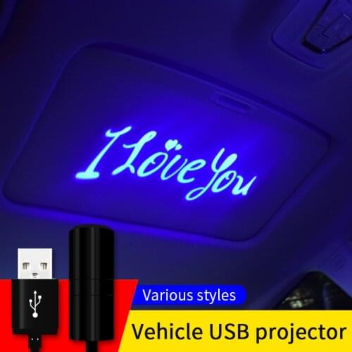 USB Car Lights Led Projection Lamp High Brightness LED Lamp Bead Vehicle USB Projection Auto Decorative Lamp