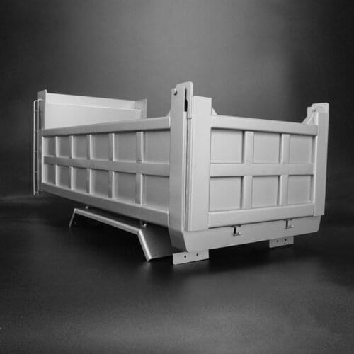1/14 Rc Truck Hydraulic Dump Truck Body Stainless Steel Square Bucket For Tamiya mud tip Arocs Body Model LESU