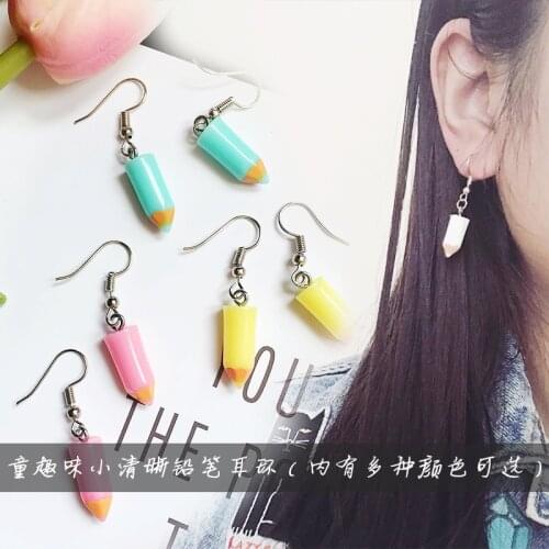 1Pair Drop Earring Resin pencil Creative For Women New Fashion Sweet Earrings Wholesale Jewelry