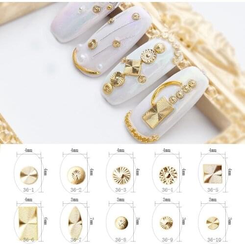 100pcs/lot 3D Alloy Nail Art Gold Spiral Pattern Rivets Studs Metal Manicure Nail Art Accessories DIY Nail Decoration Charms