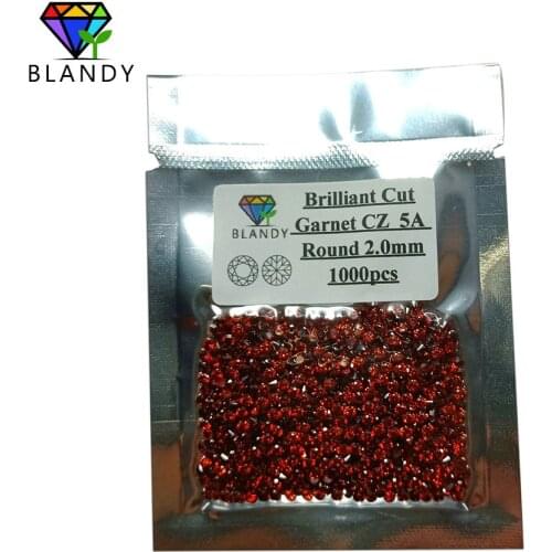 1000pcs/lot 5A 2.0mm Round Cut CZ Stone Black, Olive, Purple, Garnet, Pink, White Cubic Zirconia Stone Synthetic Gems
