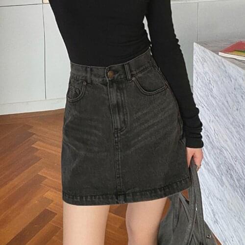 2021 New Fashion Ins Spring Summer Women Denim Skirts Female Casual A-Line High Waist All-Match Mini Skirt Streetwear