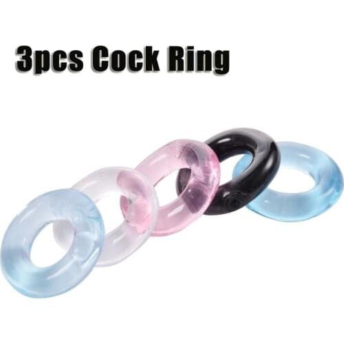 3PCS Reusable Penis Ring Sex Delay Cock Ring Sleeve Extension Condom Adult Sex Product For Men Erotic Toys Dick Condoms Dildo