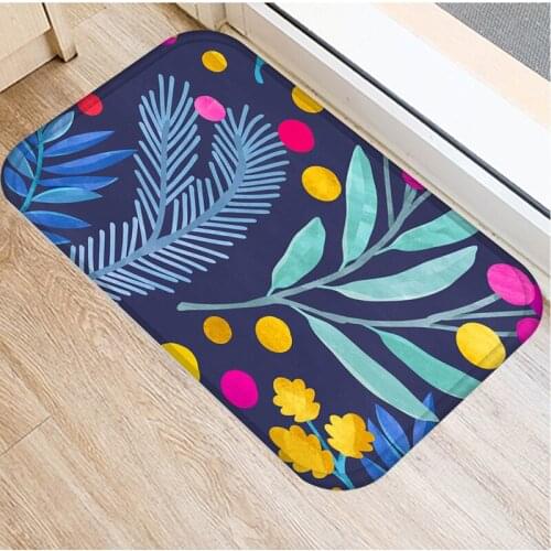 40x60cm Cute Diy Print Floor Mat Bathroom Ground Mat Slip Door Bath Pad Rug Colorful Vintage Flower
