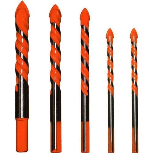 5Pcs Multifunctional Ceramic Drill Bits Installer Twist Drill Bit Mandrels Hole Saw Drilling Kit For Concrete,Brick,Plastic,Glas