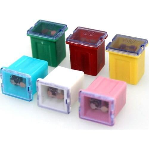 6Pcs 20/25/30/40/50/60A AMP JCASE LOW PROFILE FEMALE PUSH IN CARTRIDGE FUSE