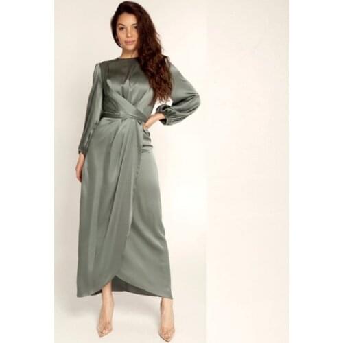 Abaya Dubai Muslim Dress Satin Women Bandage Turkey Hijab Muslim Long Dress Islam Clothing African Dresses for Women Vestidos