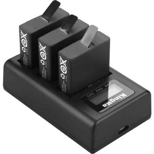 3PCS battery Akku for GoPro Hero7 / 6/6/5 with USB LCD 3-port charger for GoPro Hero 7 hero 6 hero 5 Camera Batteris