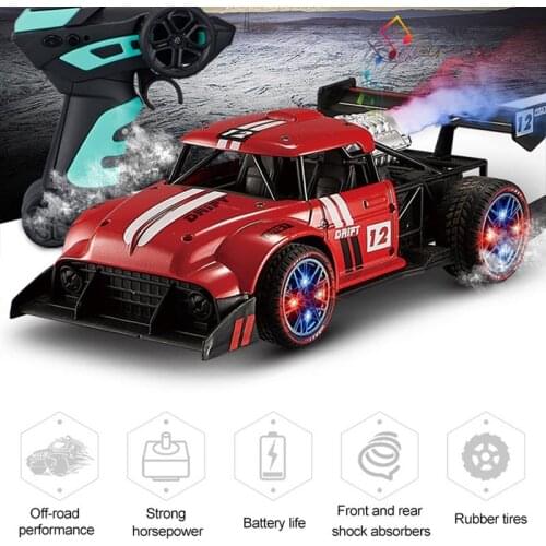 1:16 Alloy Mist Spray Remote Control Car 2.4GHZ Remote Control High Speed Car Toy Mist Spray Racing Mode with Led Light