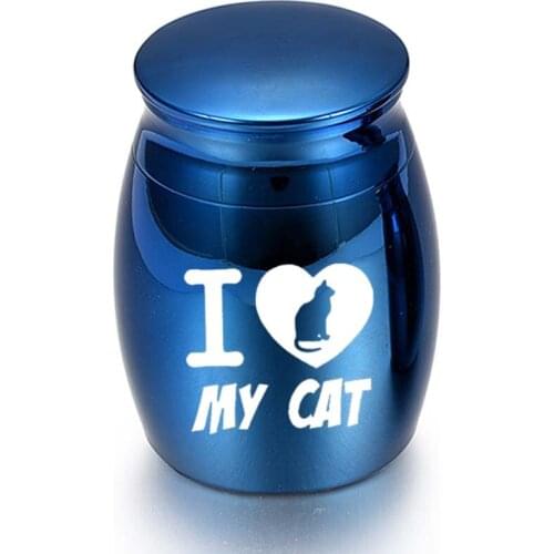 Near & Dear Pet Memorials Cute Cat Aluminum Alloy Cremation Urn Ashes keepsake