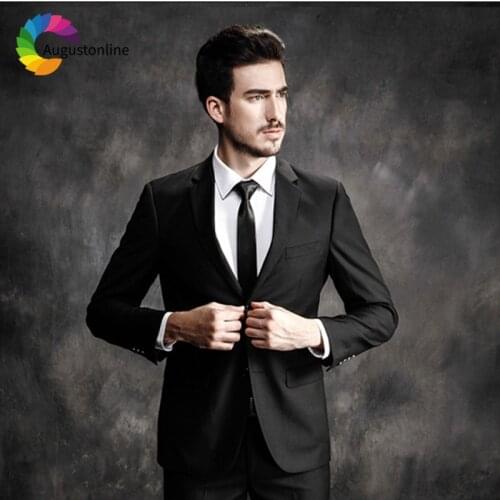 Black Business Men Suits For Wedding Formal Groom Blazer Slim Fit Custom Made Tailored Tuxedos Costume Homme Mariage 2 Pieces
