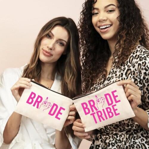 Bachelorette hen Party bridal shower Wedding engagement bride tribe bridesmaid Proposal gift present makeup Survival kit bag