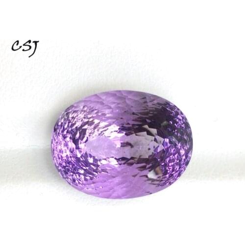 CSJ Real natural amethyst loose gemstone Oval13*17mm 14ct concave brilliant cut for 925 silver gold top fine jewelry mounting