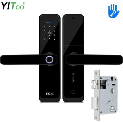 YiToo X2 Wifi Door Lock Smart Lock Fingerprint With TTlock APP Remotely / Rfid Card / Password / Key Unlock No Wire Lock