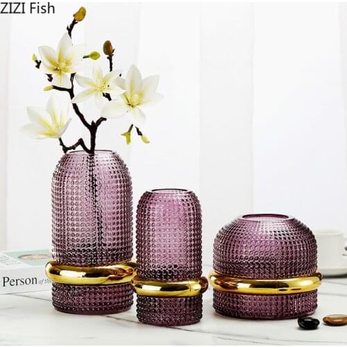 European Retro Green Phnom Penh Glass Vase Home Decor Living Room Dining Table Office Flower Arrangement Handmade Flower Vase