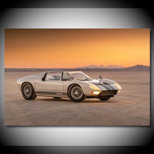 Ford GT Classic Old Car Sport Car Vehicle Wall Art Posters Canvas Paintings Fabric Print for Living Room Decor