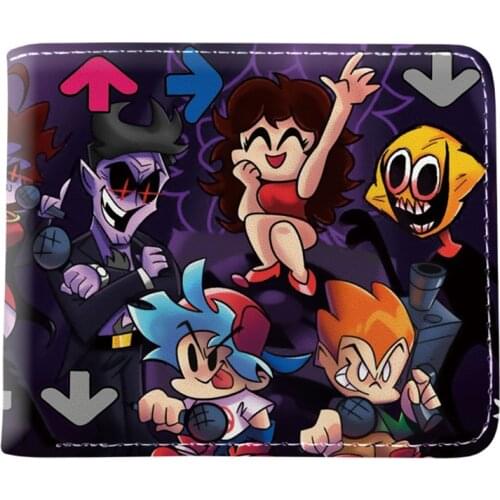 Game Cartoon Wallet Friday Night Funkin FNF Short Purse With Card Holder Coin Pocket