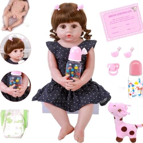 22inch 56CM Short Hair Reborn Toddler Girl Doll Full Body Soft Silicone Real Baby Size Bebe Doll Reborn Bath Toy For Kids Gifts