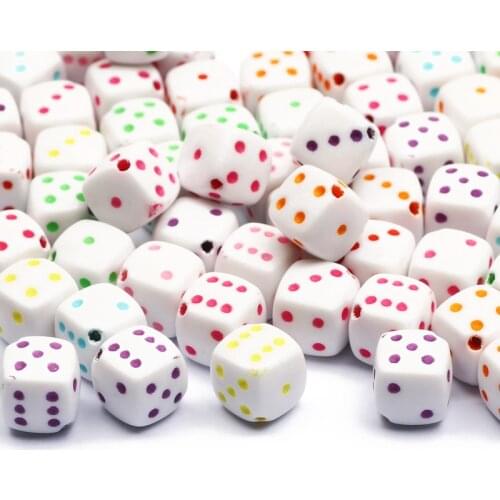Square White Dice Acrylic Beads 50/100pcs 8x8mm Spacer Loose Beads For Jewelry Making DIY Necklace Bracelet Beaded Accessories