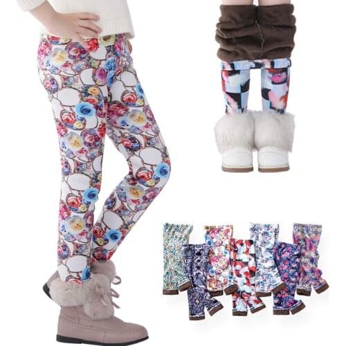 Winter New Girls Leggings Cotton Plus Velvet Warm Soft Candy Colors Girls Pants 3-11 Years Childrens Pants
