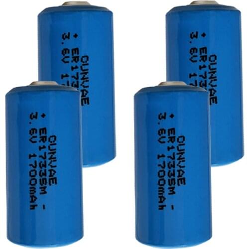 4PCS 3.6V ER17335M lithium Li-ion battery 1700mah High magnification 17335 CR123A for laser flashlight LED torch Water meter