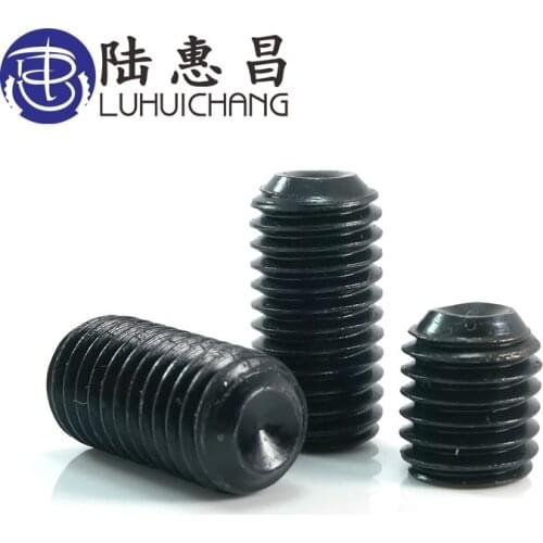Luhuichang 20-100pcs Set Screw Cup Point Grub Screw M2 M3 M4 M5 M6 M8 Carbon Steel Hex Socket Set Screw Headless Set Screws