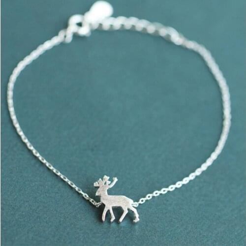 Cute Animal New Fashion 925 Sterling Silver Jewelry Not Allergic Christmas Deer Personality Simple Popular Bracelets SB54