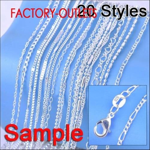 Fashion Jewelry 20Pcs 20 Different Styles 18" Genuine 925 Sterling Silver Necklace For Women Factory Cheapest Price