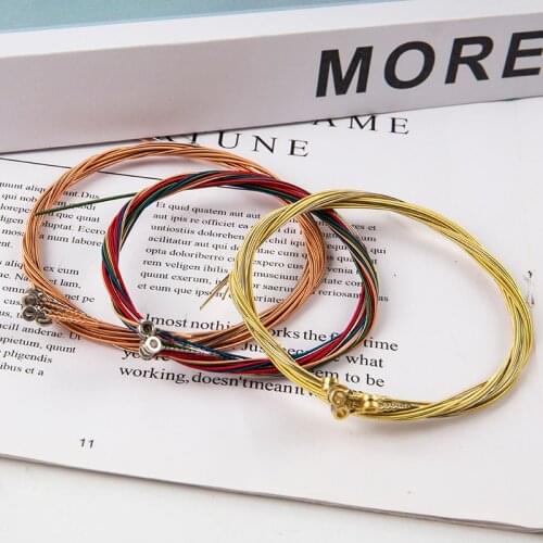 6Pcs Rainbow Colorful Guitar Strings Set For Acoustic Folk Guitar Classic Guitar Multi Color Copper Alloy/Steel Strings