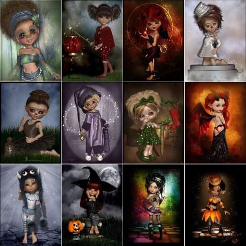 5D DIY Diamond Painting Kit Cartoon Clown Girl Miko Full Square and Circle Embroidery Mosaic Cross Stitch Home Decoration