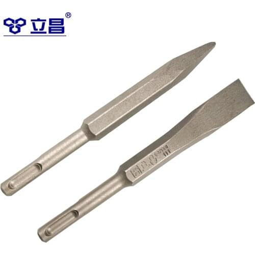 LICHANG 2pcs Chisel Drill Bits Set Concrete Tools Metal Alloy Set Round Handle Impact Electric Hammer Brick Wall Groove