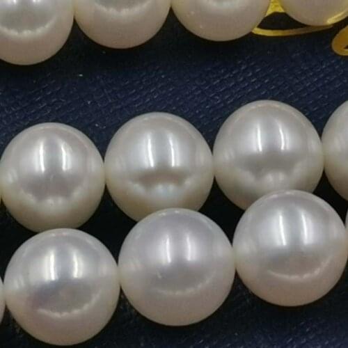 AA++ 9mm Near Round White Freshwater Pearl Loose String For Necklace