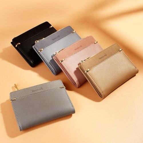 2020 New Womens Wallet Solid Color Small Wallet Folding Short Clutch Money Bag