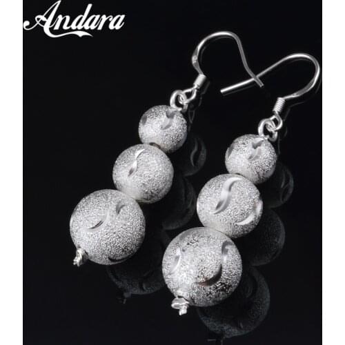 New 925 Sterling Silver Earrings Long Beads Earrings For Women Jewelry Gifts