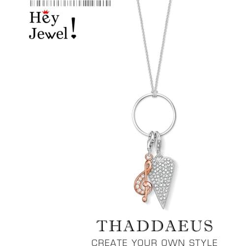 Charm Necklace Love Music,2020 Spring New Fashion Jewelry Europe 925 Sterling Silver Musical Bijoux Gift For Women Girl